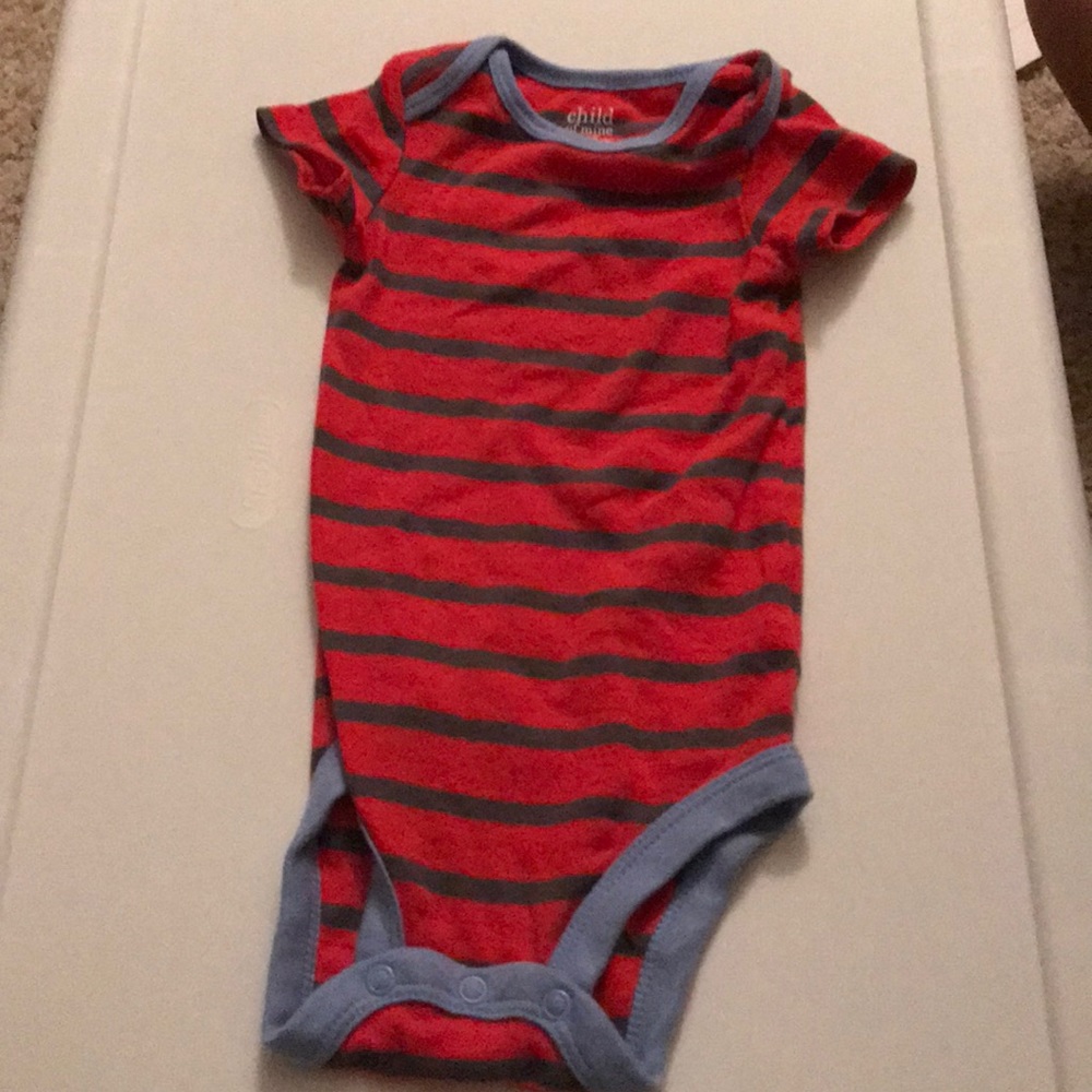 red stripped onesie